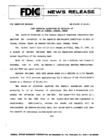 FDIC Approves Assumption of Deposits of Bank of Odessa Odessa Texas