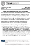 Bank and Thrift Earnings Return to Record Level in the Third QuarterIncome rose more than four percent over second quarter trading revenue up 84 percent