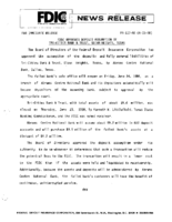 FDIC Approves Deposit Assumption of TriCities Bank  Trust Glenn Heights Texas