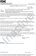 FOREIGN ASSETS CONTROL ACT Specially Designated Nationals and Blocked Persons