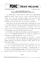 FDIC Is Named Managing Agent of Caprock Savings and Loan Association Lubbock Texas