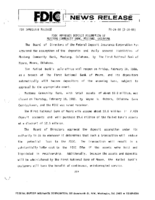 FDIC Approves Deposit Assumption of Mustang Community Bank Mustang Oklahoma