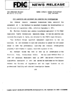 FDIC Announces New Assistant DOL Director For Investigations