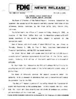 FDIC Approves Deposit Assumption of Bank of Benton Benton Louisiana