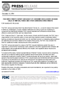 FDIC Hires Firm To Survey Adequacy Of Consumer Disclosures In Bank Sales Of Mutual Funds And Other Uninsured Investments