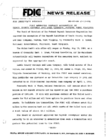 FDIC Approves Deposit Assumption of Lewis County Savings and Loan Company Weston West Virginia