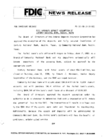 FDIC Approves Deposit Assumption of Century National Bank Austin Texas