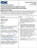 Financial Institutions Encouraged to Promote Automatic Savings During America Saves Week February 2027 2011