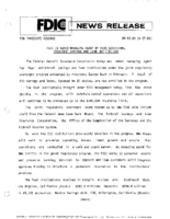 FDIC is Named Managing Agent of Four Additional Insolvent Savings and Loan Associations