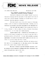 FDIC Approves Assumption of Deposits of First Bank Colorado Springs Colorado