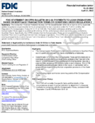 FDIC Statement on CFPB Bulletin 201202 Payments to Loan Originators Based on Mortgage Transaction Terms or Conditions under Regulation Z