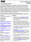 Consolidated Reports of Condition and Income Call Report