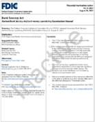 Bank Secrecy Act Revised Bank Secrecy Actantimoney Laundering Examination Manual