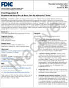 Final Regulation R Exceptions and Exemptions for Banks from the Definition of Broker