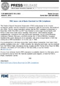 FDIC Issues List of Banks Examined for CRA Compliance