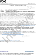 FOREIGN ASSETS CONTROL ACT Cuban Asset Control Regulations