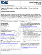 Regulation Z Truth in Lending and Regulation C Home Mortgage Disclosure Amendments to the Regulations Amendments to the Regulations