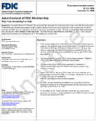 Advertisement of FDIC Membership Final Rule Amending Part 328