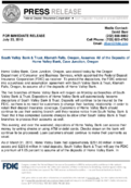 South Valley Bank  Trust Klamath Falls Oregon Assumes All of the Deposits of Home Valley Bank Cave Junction Oregon