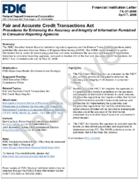 Fair and Accurate Credit Transactions Act Procedures for Enhancing the Accuracy and Integrity of Information Furnished to Consumer Reporting Agencies
