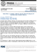 Center Bank Los Angeles California Assumes All Of The Deposits Of Innovative Bank Oakland California