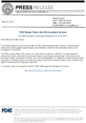 FDIC Makes Public April Enforcement Actions