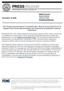 FDIC Seeks Financial Advisor to Establish New MissionDriven Bank Fund to Support FDICInsured Minority Banks and Community Development Financial Institutions