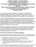 Financial Consumer Hotline Act of 2007 Providing Consumers with Easy Access to the Appropriate Banking Regulator FDIC View