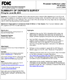 Summary of Deposits Survey