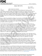 BANK REPORTS Reports of Condition and Income Call Report for First Quarter 2003