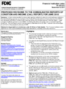 Proposed Revisions to the Consolidated Reports of Condition and Income Call Report for June 2018
