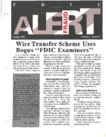 FDIC Fraud Alert Volume 1 Number 1 Spring 1991