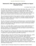 Square Financial Services Application for Federal Deposit Insurance