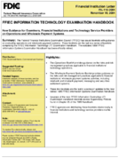 FFIEC Information Technology Examination Handbook New Guidance for Examiners Financial Institutions and Technology Service Providers on Operations and Wholesale Payment Systems