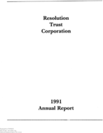 1991 Annual Report of the Resolution Trust Corporation