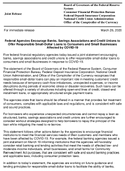 Joint ReleaseFederal Agencies Encourage Banks Savings Associations and Credit Unions to Offer Responsible SmallDollar Loans to Consumers and Small Businesses Affected by COVID19