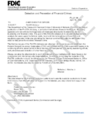 Detection and Prevention of Financial Crimes FinCEN Advisory