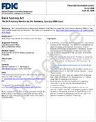 Bank Secrecy Act The SAR Activity Review by the Numbers January 2008 Issue