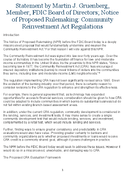 Notice of Proposed Rulemaking NPR Community Reinvestment Act Regulations