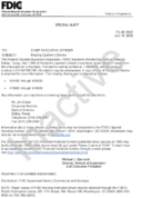 Special Alert Missing Cashiers Checks