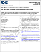 FDIC Money Smart Financial Education Curriculum New SelfPaced ComputerBasedInstruction CBI Version
