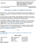 Joint ReleaseCRA Hearing in Los Angeles to be Available For Online Viewing