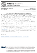 FDIC Issues List of Banks Examined for CRA Compliance