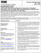 Examination Cycle Joint Interim Final Rules and Request for Comments on Expanded Examination Cycle for Certain Small Insured Depository Institutions and US Branches and Agencies of Foreign Banks