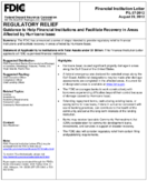 Regulatory Relief Guidance to Help Depository Institutions and Facilitate Recovery in Areas Affected by Hurricane Isaac
