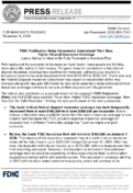 FDIC Publication Helps Consumers Understand Their New Higher Deposit Insurance Coverage Latest Advice on How to Be Fully Protected is Available Free