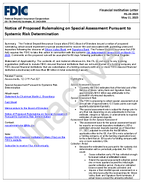 Notice of Proposed Rulemaking on Special Assessment Pursuant to Systemic Risk Determination