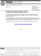 FDIC Makes Public February Enforcement Actions