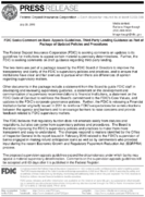 FDIC Seeks Comment on Bank Appeals Guidelines ThirdParty Lending Guidance as Part of Package of Updated Policies and Procedures