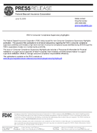 FDICs Consumer Compliance Supervisory Highlights